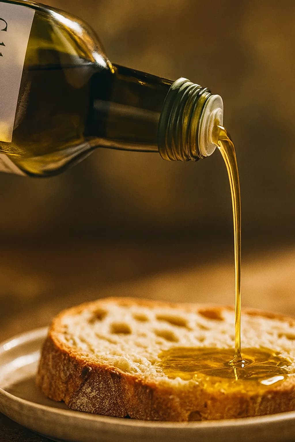 Bouteille d’huile d’olive Golden Aura sur la droite